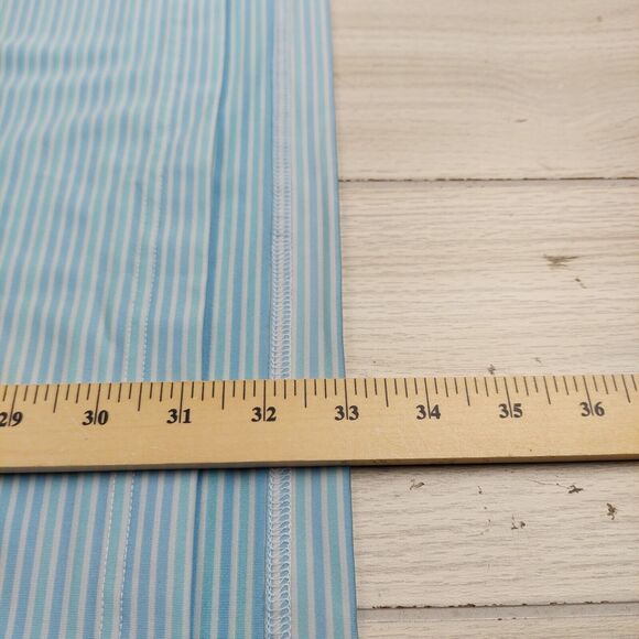 Dunning Golf Polo Shirt Mens‎ Large Blue Striped Casual Stretch Performance Wick - Picture 9 of 9